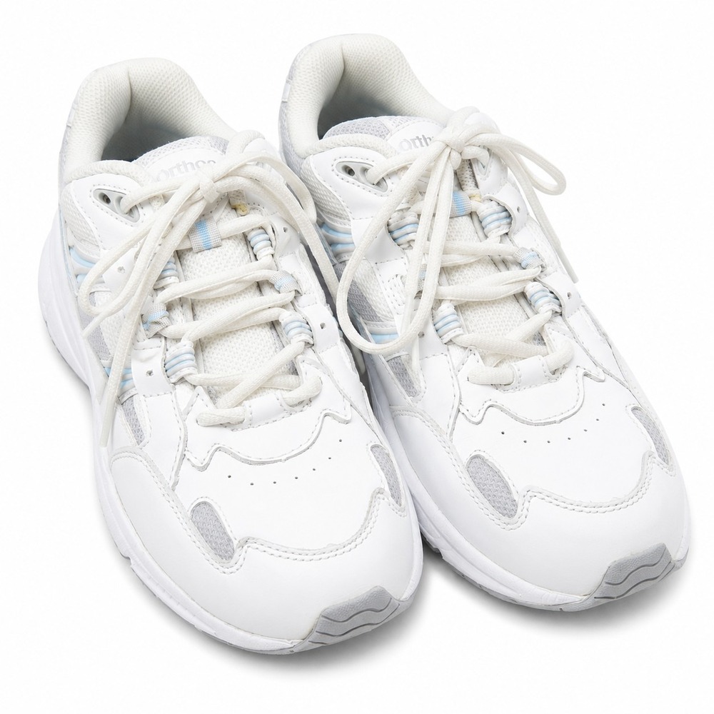 VIONIC w/Orthaheel Walker Sneaker Womens Sz 10 White Blue Orthotic Arch Support